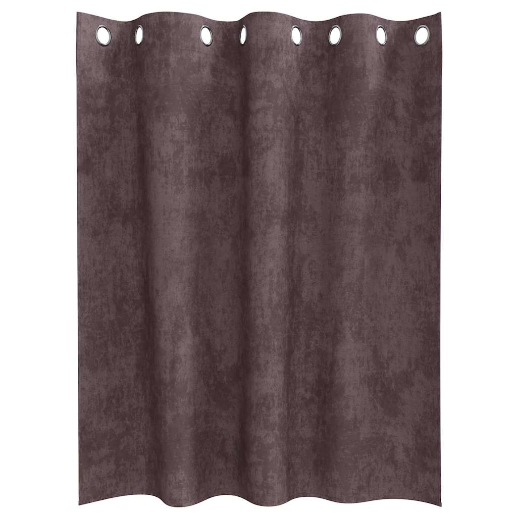 Curtain with Curtains 2 pcs Brown 140 x 140 cm Velvet